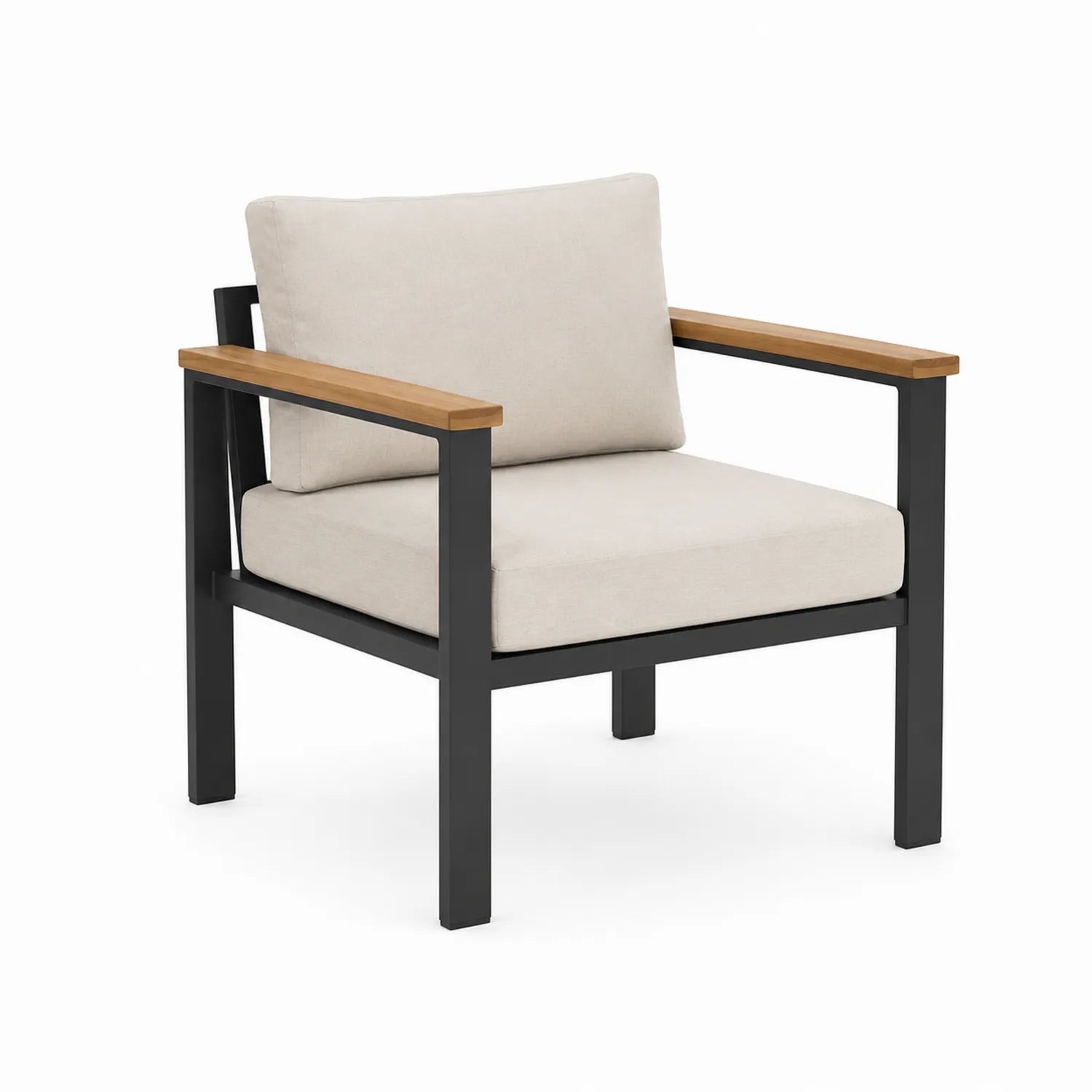 Silla de aluminio y acero con cojines de poliéster