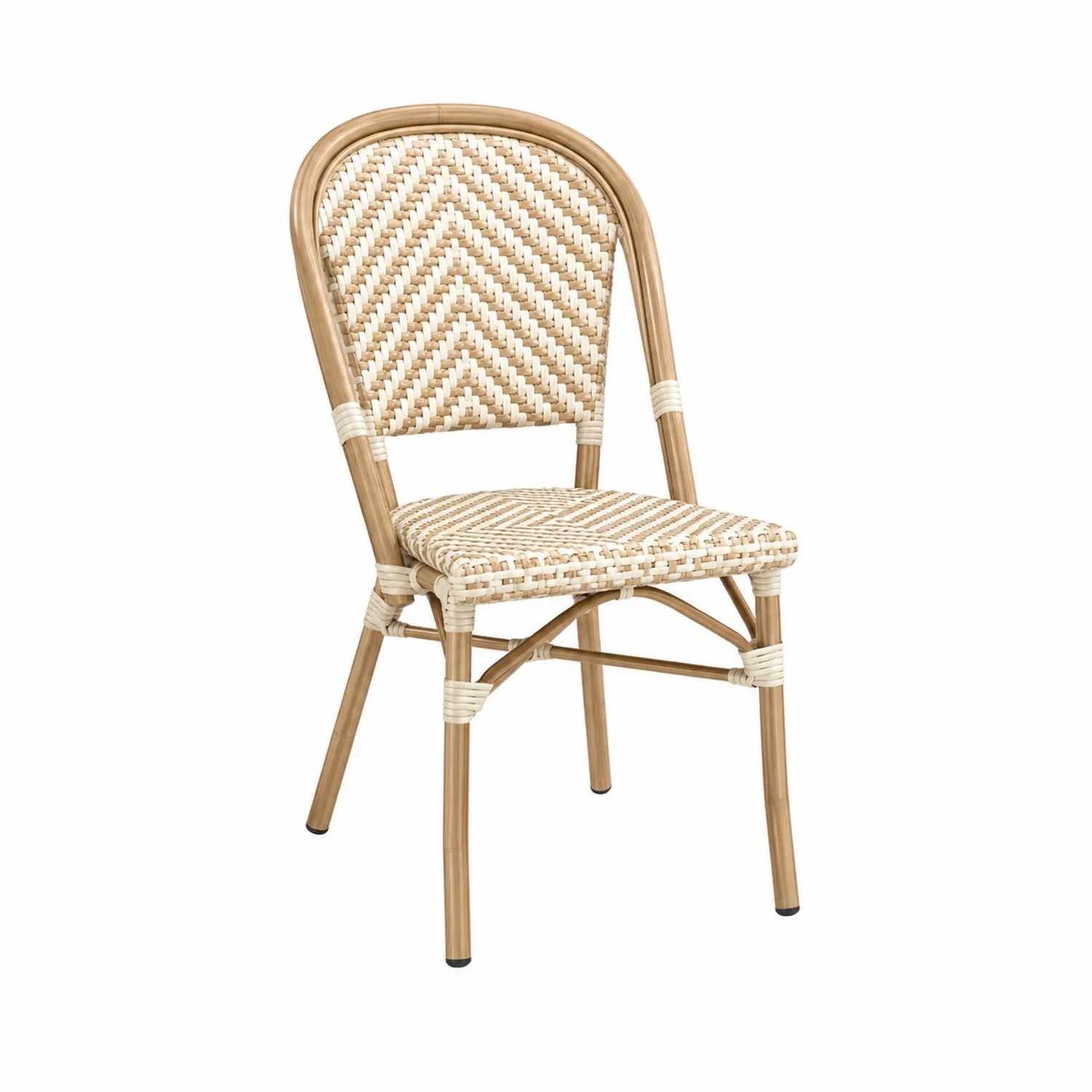 Silla de Ratán Sintético y Mimbre Beige 45x55x90 cm