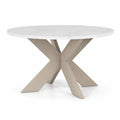 Mesa de comedor redonda de mármol y madera 120 cm