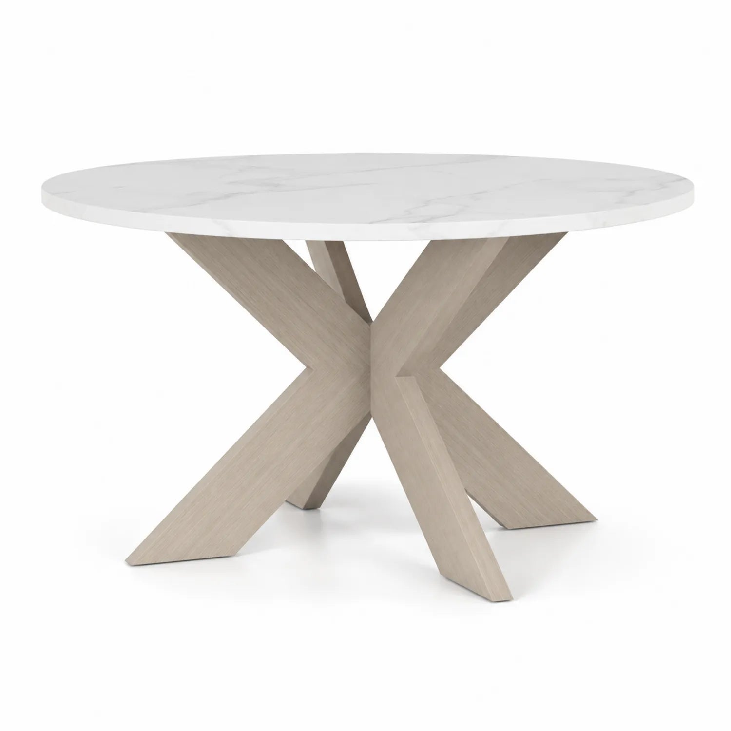 Mesa de comedor redonda de mármol y madera 120 cm
