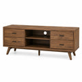Unidad de TV de Madera Marrón con Estantes y Cajones 150x40x50 cm