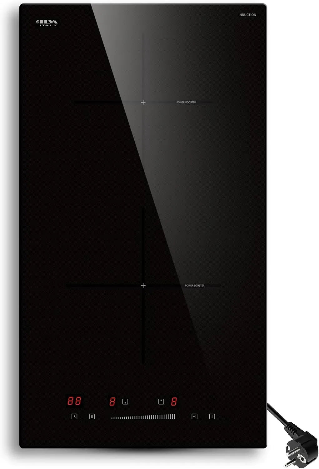 Plaque à induction, 2 foyers, 3680 W, table de cuisson à induction, STARCHARTS, Boost, minuteur, Minuterie 1-99 Min, 9 Niveaux de Puissance