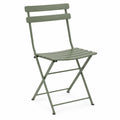 Silla plegable de acero para exterior verde 82x42x46 cm