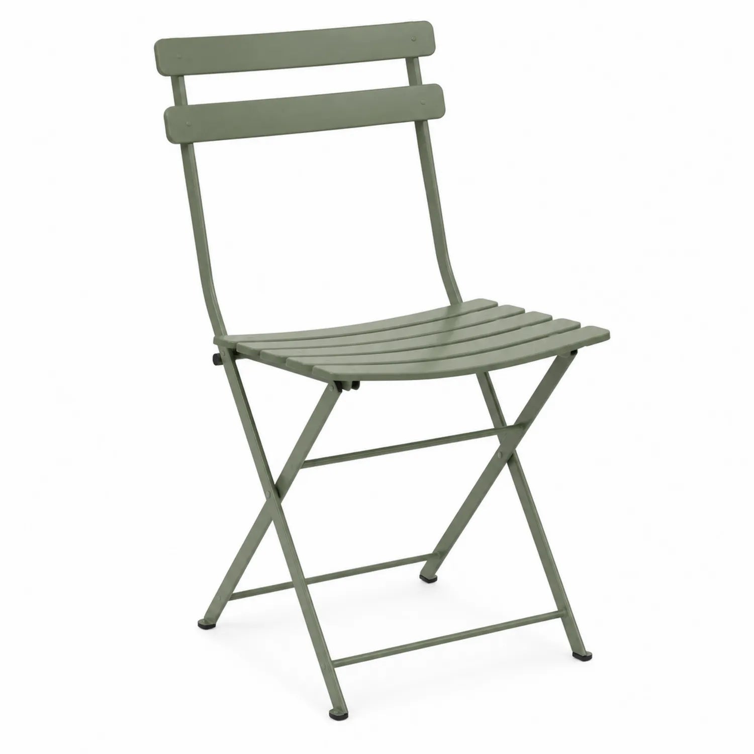 Silla plegable de acero para exterior verde 82x42x46 cm