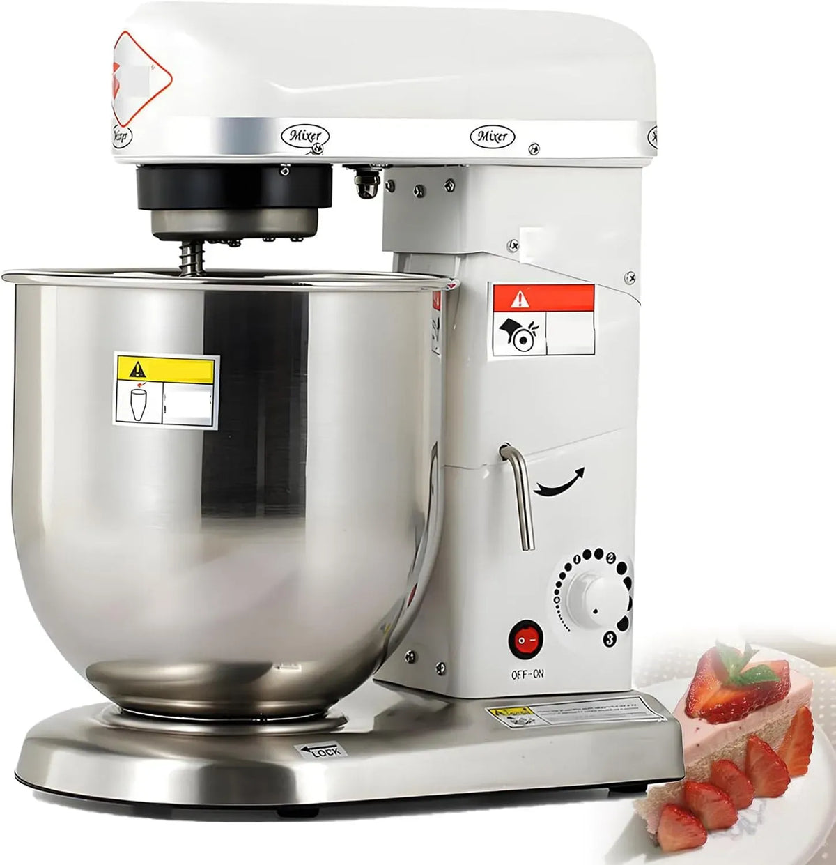 5L-220vWhite Robot, 5 L, 7 L, 10 L, 3 vitesses, professionnel, acier inoxydable, pour pétrir la pâte et mélanger Les gâteaux 5L-220vWhite