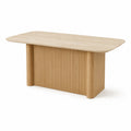 Mesa de comedor rectangular de madera de roble color natural 180x90x75 cm